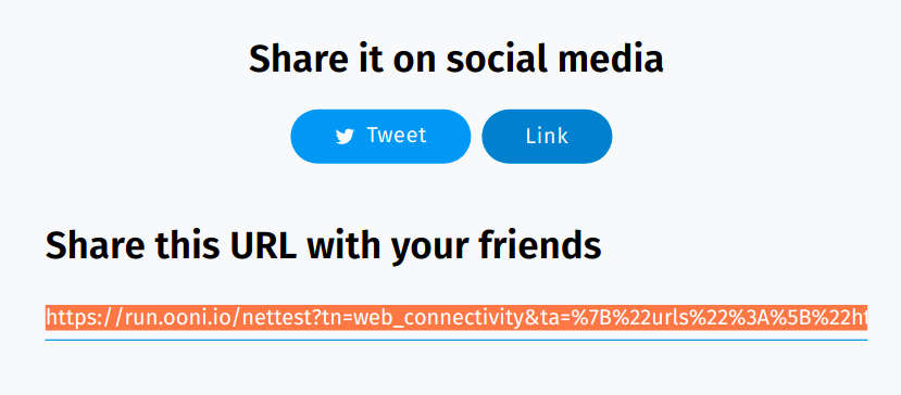 Copy OONI Run link